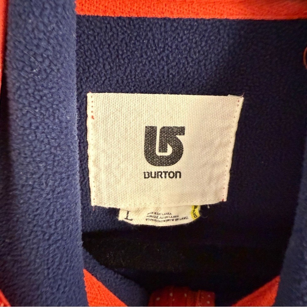 Burton WB Peak Hoodie Orange Fleece Lined Full Zip Ski Jacket Women's Large Snow - Picture 8 of 14